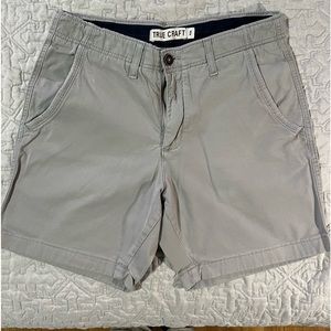 TRUE CRAFT 7” stretch twill shorts light grey size 32
